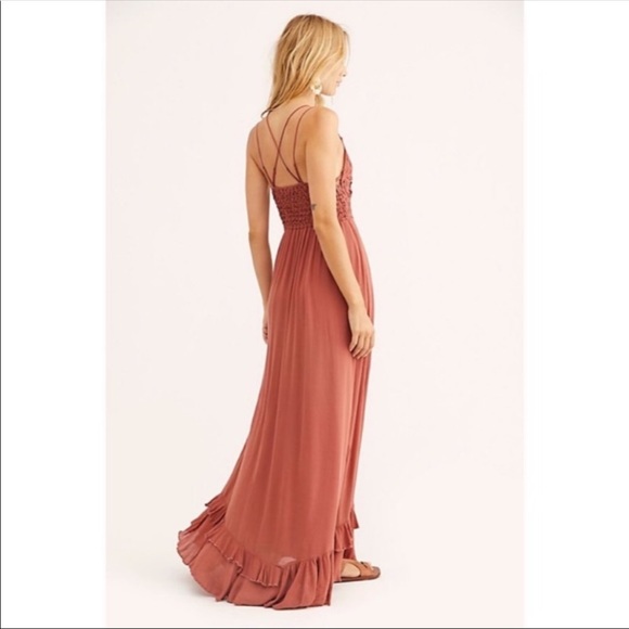 NWT Free People Adella Maxi Slip Dress Copper - Picture 4 of 8